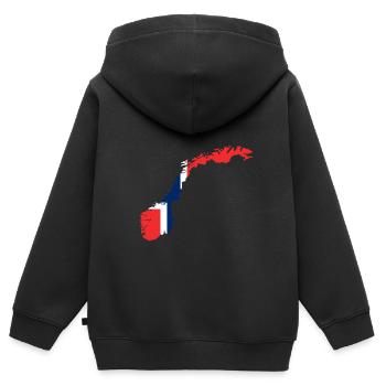 Norway - Kids Premium Organic Zip-up Hoodie - black - Back - AI Model Kid Male (0cm)