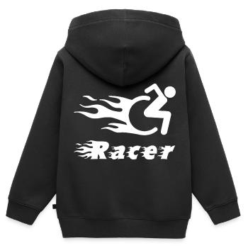 Handicap humour noir handicap en fauteuil roulant - Sweat Premium à capuche zippé enfant bio - noir - Dos - AI Model Kid Male (0cm)