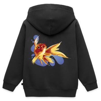 Fisch Fische Aquarium Flossen Teich Garten Flosse - Kinder Premium Organic Zip Hoodie - Schwarz - Hinten - AI Model Kid Male (0cm)