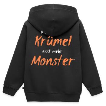 Rettet die Krümel esst mehr Monster - Kinder Premium Organic Zip Hoodie - Schwarz - Hinten - AI Model Kid Male (0cm)