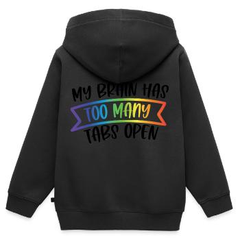 ADHS - Kinder Premium Organic Zip Hoodie - Schwarz - Hinten - AI Model Kid Male (0cm)