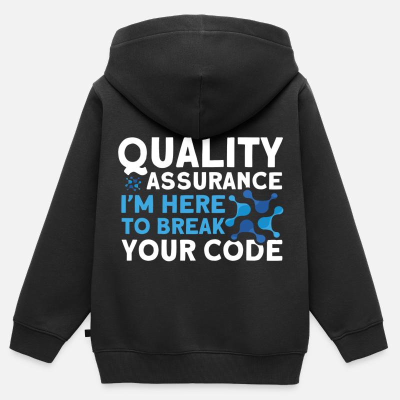 QA Engineer QA Tester Software Tester - Kids Premium Organic Zip-up Hoodie - black