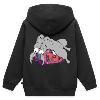 Hase Koffer Reise Reisen Urlaub Urlaubsreif Hasen - Kinder Premium Organic Zip Hoodie - Schwarz - Hinten - AI Model Kid Male (0cm)
