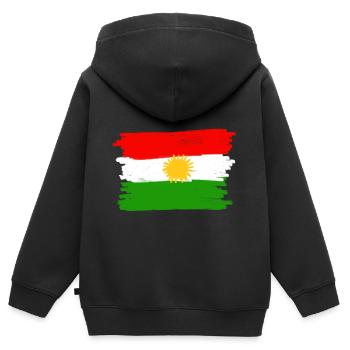 Kurdistan Flagge - Kinder Premium Organic Zip Hoodie - Schwarz - Hinten - AI Model Kid Male (0cm)