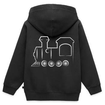 Train Railway Railway Trains Train Driver - Kids Premium Organic Zip-up Hoodie - black - Back - AI Model Kid Male (0cm)