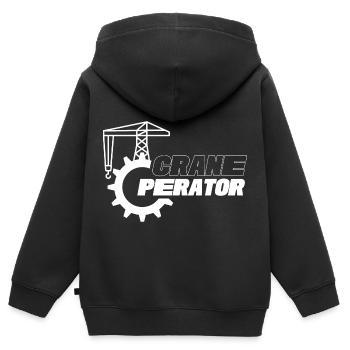 Kranführer Krane Kranfahrer Kran - Kinder Premium Organic Zip Hoodie - Schwarz - Hinten - AI Model Kid Male (0cm)