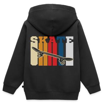 Skateboard Skateboarder Skater Skaten Halfpipe - Kinder Premium Organic Zip Hoodie - Schwarz - Hinten - AI Model Kid Male (0cm)