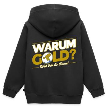 Schwimmprüfung Schwimmer Gold Geschenk - Kinder Premium Organic Zip Hoodie - Schwarz - Hinten - AI Model Kid Male (0cm)