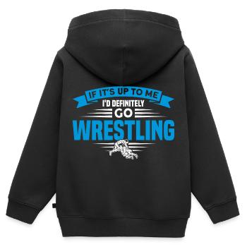 Ringen Trainer Ringer Ringen Geschenk - Kinder Premium Organic Zip Hoodie - Schwarz - Hinten - AI Model Kid Male (0cm)