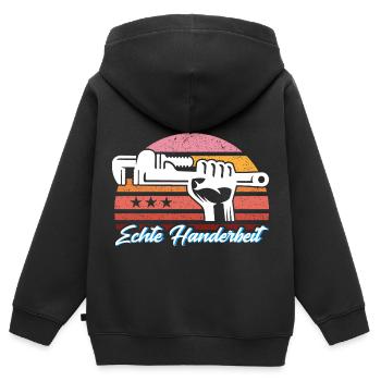 Sanitär Klempner Anlagenmechaniker Geschenk - Kinder Premium Organic Zip Hoodie - Schwarz - Hinten - AI Model Kid Male (0cm)