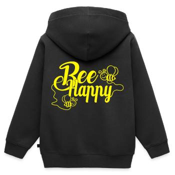 Bee Happy Biene Imker Imkerei Maja Honig Bienenzuc - Kinder Premium Organic Zip Hoodie - Schwarz - Hinten - AI Model Kid Male (0cm)