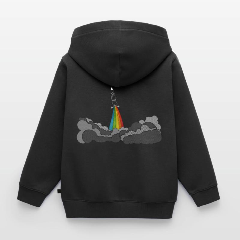 Rocket rocket (space shuttle) Kids Premium Organic Zip-up Hoodie