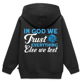 QA Ingenieur QA Tester Software Tester - Kinder Premium Organic Zip Hoodie - Schwarz - Hinten - AI Model Kid Male (0cm)