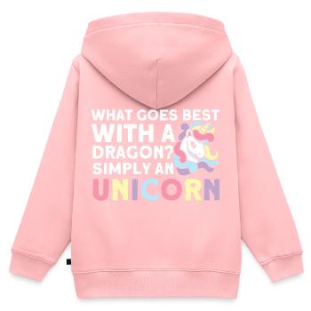 Unicorn Dragon Unicorn Unicorn Lovers - Kids Premium Organic Zip-up Hoodie - rose - Back - AI Model Kid Female (0cm)