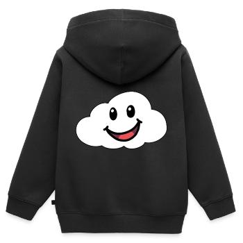 Émotions Sentiments Amical Nuage Ciel Météo - Sweat Premium à capuche zippé enfant bio - noir - Dos - AI Model Kid Male (0cm)