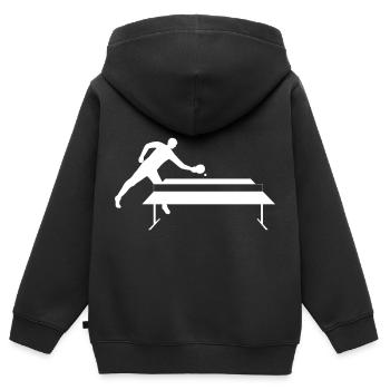 Player at table tennis table - Kids Premium Organic Zip-up Hoodie - black - Back - AI Model Kid Male (0cm)