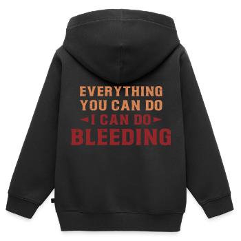 Féminisme Dicton Cadeau Vintage Émancipation - Sweat Premium à capuche zippé enfant bio - noir - Dos - AI Model Kid Male (0cm)