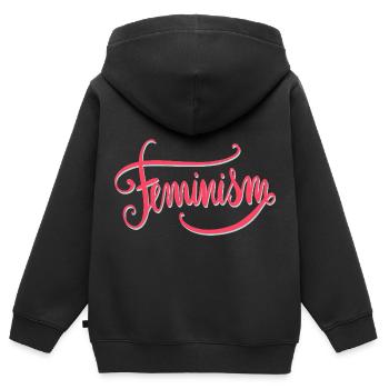 Feminismus Spruch Geschenk Vintage Emanzipation - Kinder Premium Organic Zip Hoodie - Schwarz - Hinten - AI Model Kid Male (0cm)