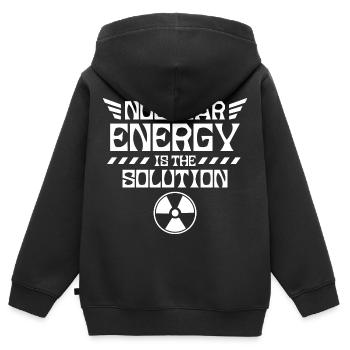 Atomkraft ist die Lösung Atom Kernkraft Nuklear - Kinder Premium Organic Zip Hoodie - Schwarz - Hinten - AI Model Kid Male (0cm)