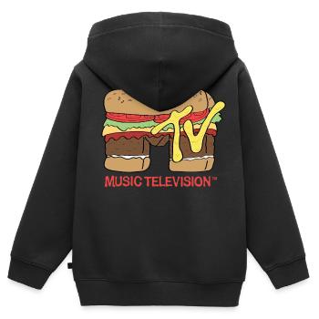 MTV Music Television Burger-Logo - Kinder Premium Organic Zip Hoodie - Schwarz - Hinten - AI Model Kid Male (0cm)