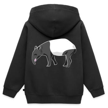 Tapir Zootier - Kinder Premium Organic Zip Hoodie - Schwarz - Hinten - AI Model Kid Male (0cm)