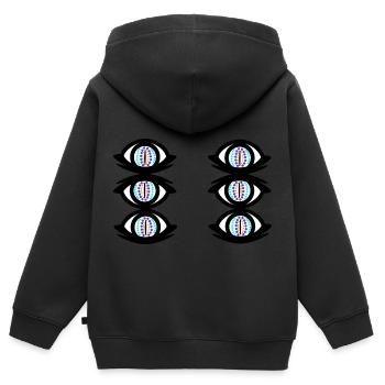Eye Eyes Fantasy Chaman Spirituel Occulte - Sweat Premium à capuche zippé enfant bio - noir - Dos - AI Model Kid Male (0cm)