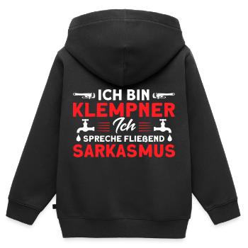 Sanitär Klempner Anlagenmechaniker Geschenk - Kinder Premium Organic Zip Hoodie - Schwarz - Hinten - AI Model Kid Male (0cm)