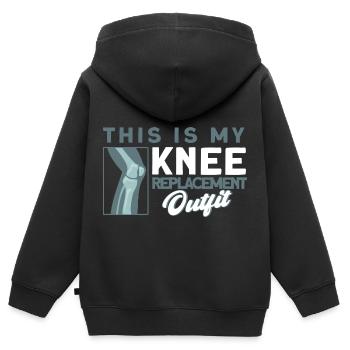 Patient Knie Operation Bionisches Knie - Kinder Premium Organic Zip Hoodie - Schwarz - Hinten - AI Model Kid Male (0cm)