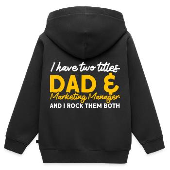 Title Marketing Manager Digital Marketing - Kids Premium Organic Zip-up Hoodie - black - Back - AI Model Kid Male (0cm)