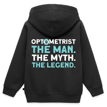 Ophtalmologiste Optométrie Opticien Opticien Opticien Opticien Opticien - Sweat Premium à capuche zippé enfant bio - noir - Dos - AI Model Kid Male (0cm)