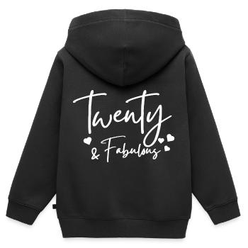 vingt fabuleux - Sweat Premium à capuche zippé enfant bio - noir - Dos - AI Model Kid Male (0cm)