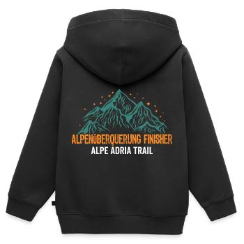 Alpenüberquerung Finisher Alpe Adria Trail - Kinder Premium Organic Zip Hoodie - Schwarz - Hinten - AI Model Kid Male (0cm)