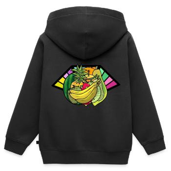 Vegetarisch Obst Früchte Vitamine Erfrischung Koch - Kinder Premium Organic Zip Hoodie - Schwarz - Hinten - AI Model Kid Male (0cm)