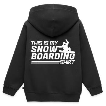 Snowboarding Snowboarder Snowboarden Snowboard - Sweat Premium à capuche zippé enfant bio - noir - Dos - AI Model Kid Male (0cm)