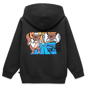 Infirmière After-work Week-end Travail - Sweat Premium à capuche zippé enfant bio - noir - Dos - AI Model Kid Male (0cm)