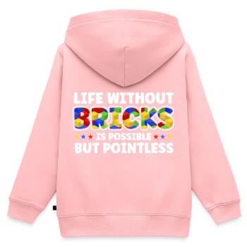 Building block Terminal block Block - Kids Premium Organic Zip-up Hoodie - rose - Back - AI Model Kid Female (0cm)