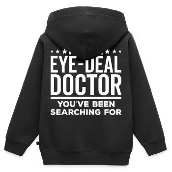 Ophtalmologiste Ophtalmologiste Médecin Opticien Ophtalmologie - Sweat Premium à capuche zippé enfant bio - noir - Dos - AI Model Kid Male (0cm)