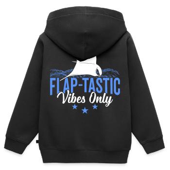 Manta Rays Flap-tastic Vibes Manta Rays - Kids Premium Organic Zip-up Hoodie - black - Back - AI Model Kid Male (0cm)