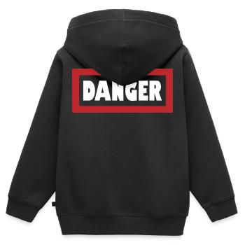 Achtung: Stil in seiner kraftvollsten Form - Kinder Premium Organic Zip Hoodie - Schwarz - Hinten - AI Model Kid Male (0cm)