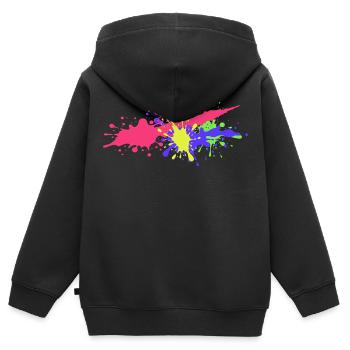 Splatter Design Trend - Kids Premium Organic Zip-up Hoodie - black - Back - AI Model Kid Male (0cm)