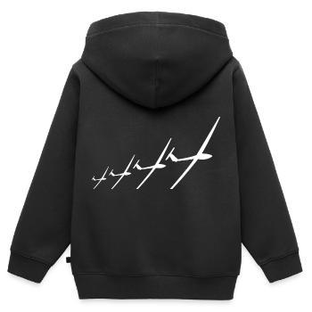 Planeurs Planeurs Planeurs - Sweat Premium à capuche zippé enfant bio - noir - Dos - AI Model Kid Male (0cm)