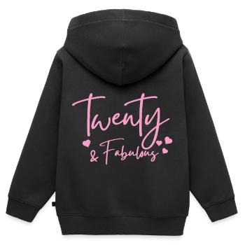 vingt fabuleux - Sweat Premium à capuche zippé enfant bio - noir - Dos - AI Model Kid Male (0cm)