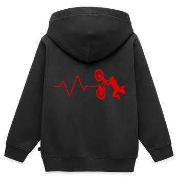 Mountain Bike Bike Rider Mountain Biking - Kids Premium Organic Zip-up Hoodie - black - Back - AI Model Kid Male (0cm)