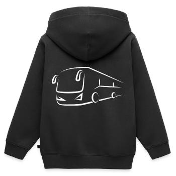 Bus bus bus autobus scolaire - Sweat Premium à capuche zippé enfant bio - noir - Dos - AI Model Kid Male (0cm)