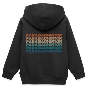 ballsport Badminton Federball Wettkampf - Kinder Premium Organic Zip Hoodie - Schwarz - Hinten - AI Model Kid Male (0cm)