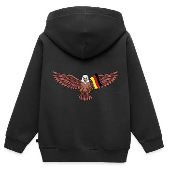 Adler Tor Deutschland Fahne Fantasy Länder Fußball - Kinder Premium Organic Zip Hoodie - Schwarz - Hinten - AI Model Kid Male (0cm)