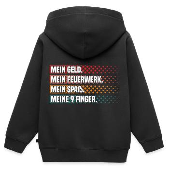 Feuerwerker Feuerwerk Pyrotechniker Geschenk - Kinder Premium Organic Zip Hoodie - Schwarz - Hinten - AI Model Kid Male (0cm)