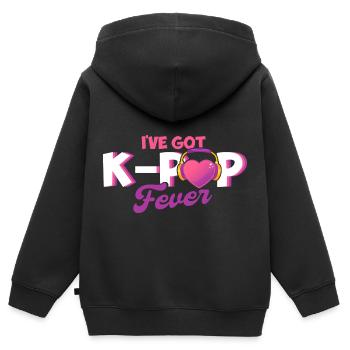 K-Pop Fan K-Pop Marchandise K-Pop Cadeau K-Pop - Sweat Premium à capuche zippé enfant bio - noir - Dos - AI Model Kid Male (0cm)