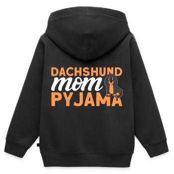 Dackel Dackel Dackel Mama Dackel Haustier - Kinder Premium Organic Zip Hoodie - Schwarz - Hinten - AI Model Kid Male (0cm)