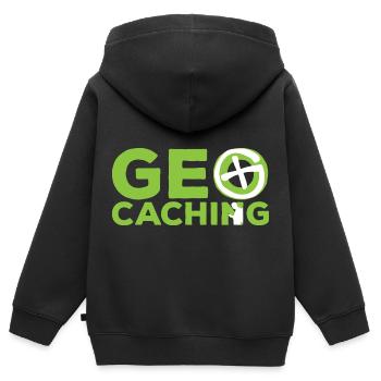 Geocaching leisure in the name - Kids Premium Organic Zip-up Hoodie - black - Back - AI Model Kid Male (0cm)
